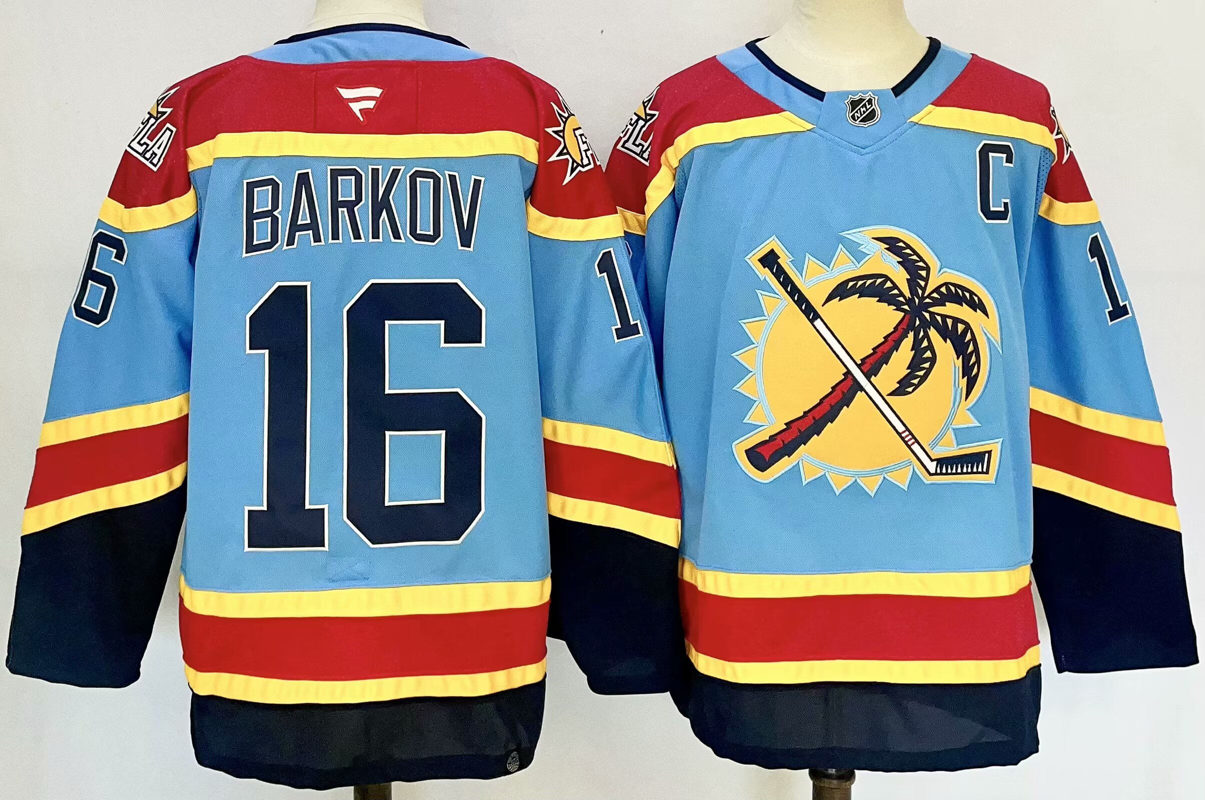 Men Florida Panthers #16 Barkov Light Blue Fanatics 2025 NHL Jersey style 1->florida panthers->NHL Jersey